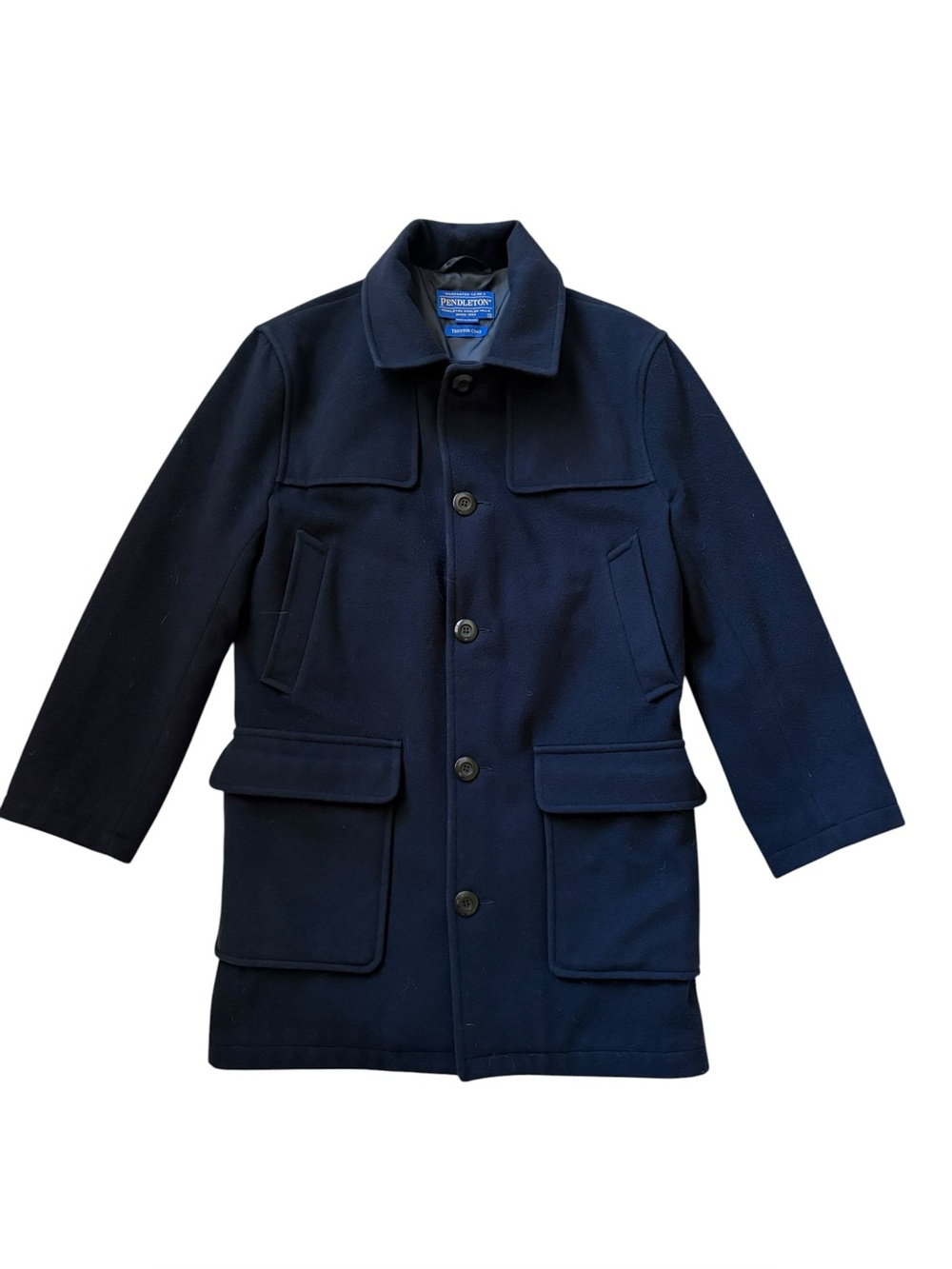 Pendleton Wool Cashmere Trenton Coat Navy Size Small